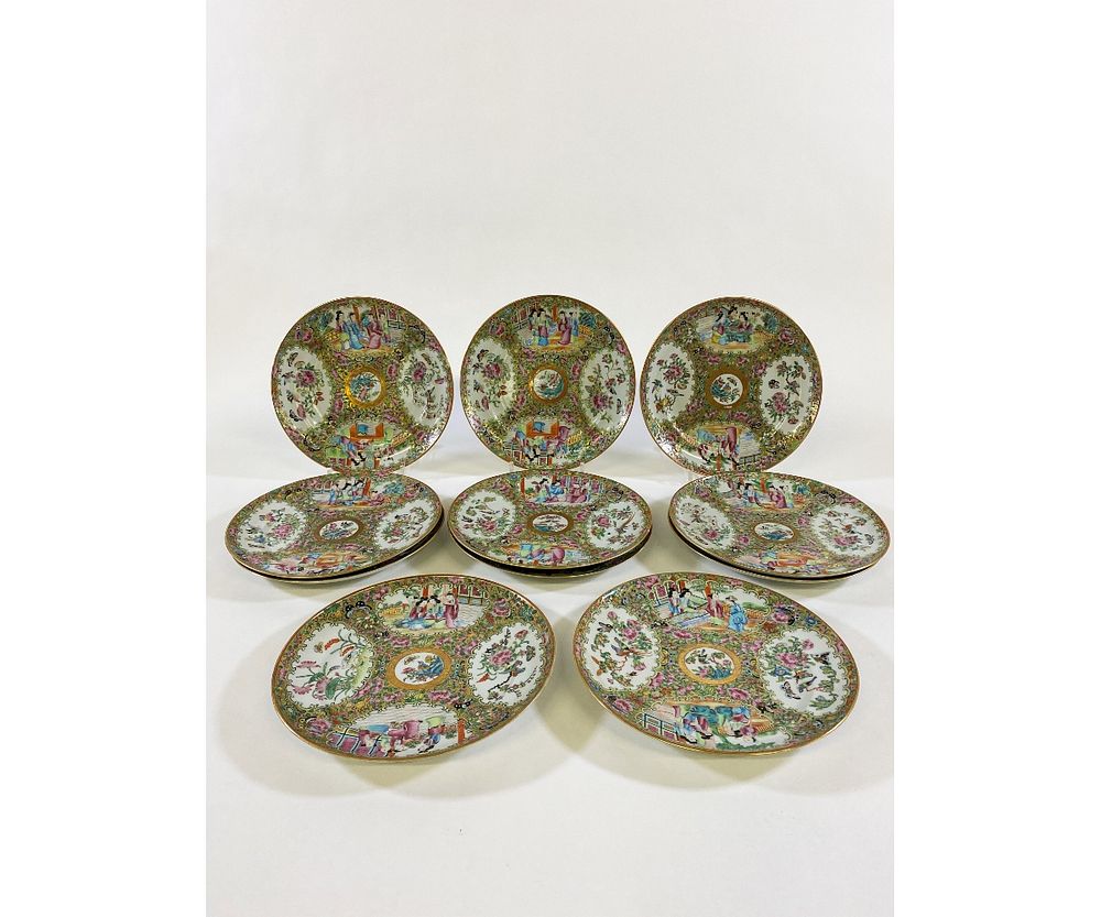 Appraisal: Eleven Rose Medallion Plates Eleven Rose Medallion plates th c