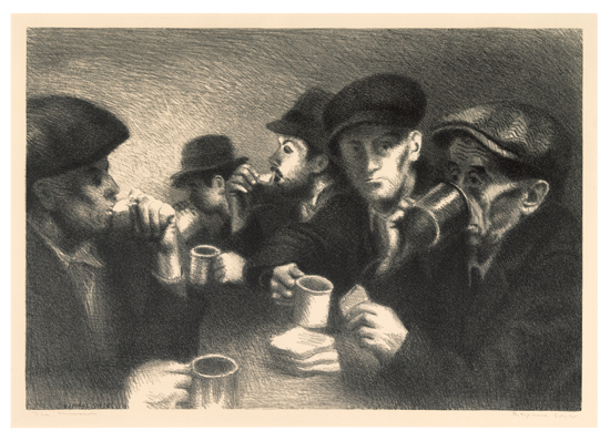 Appraisal: RAPHAEL SOYER The Mission Lithograph x mm x inches wide