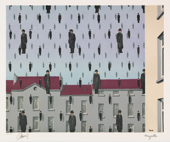 Appraisal: REN MAGRITTE after Golconde Color lithograph x mm x inches