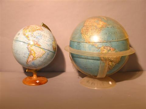 Appraisal: TWO MODERN GLOBES Both National Geographic the larger with plastic