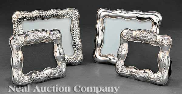 Appraisal: A Group of American Sterling Silver Repouss Picture Frames Galmer