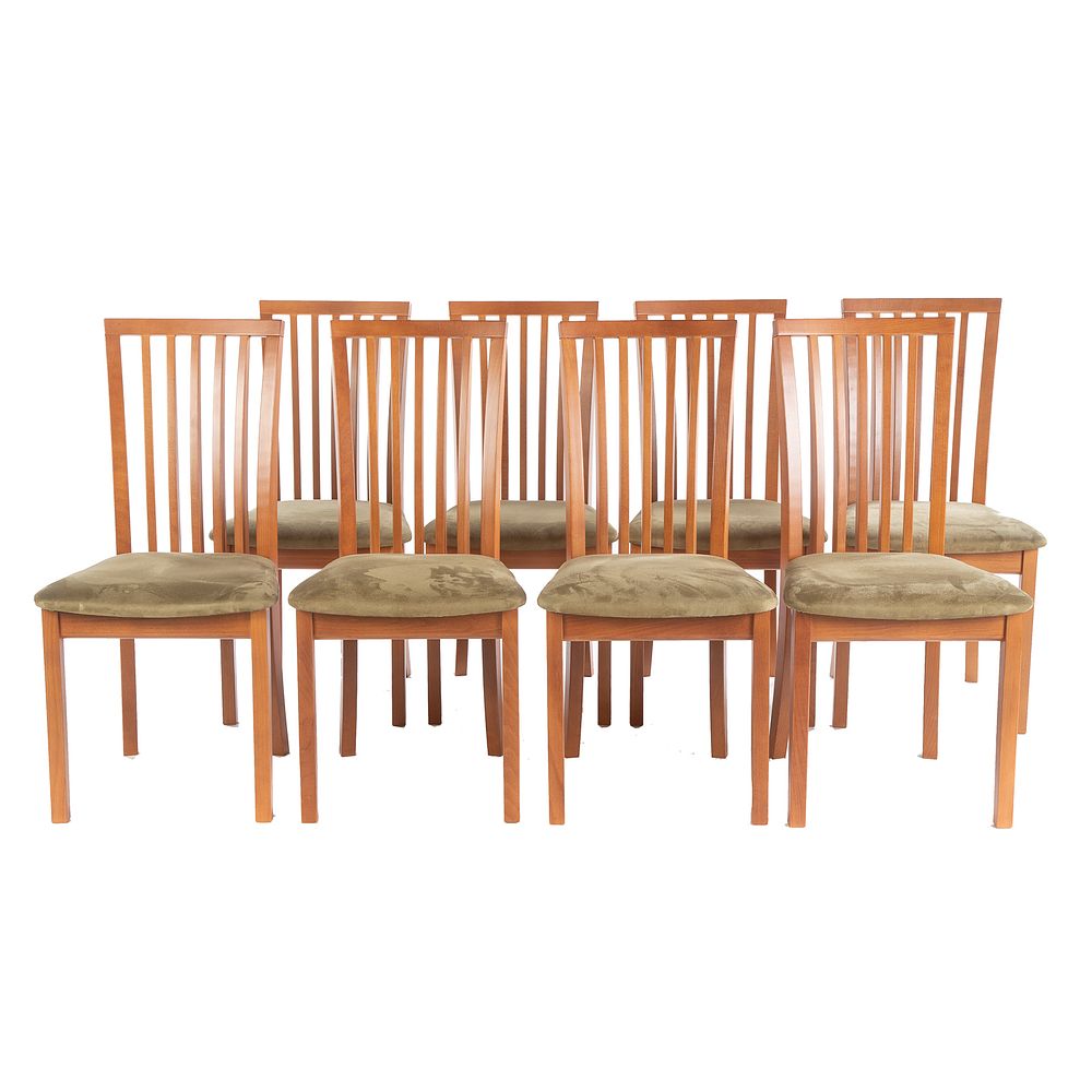 Appraisal: Set Of Eight Skovby Teak Wood Dining Chairs Vertical slat