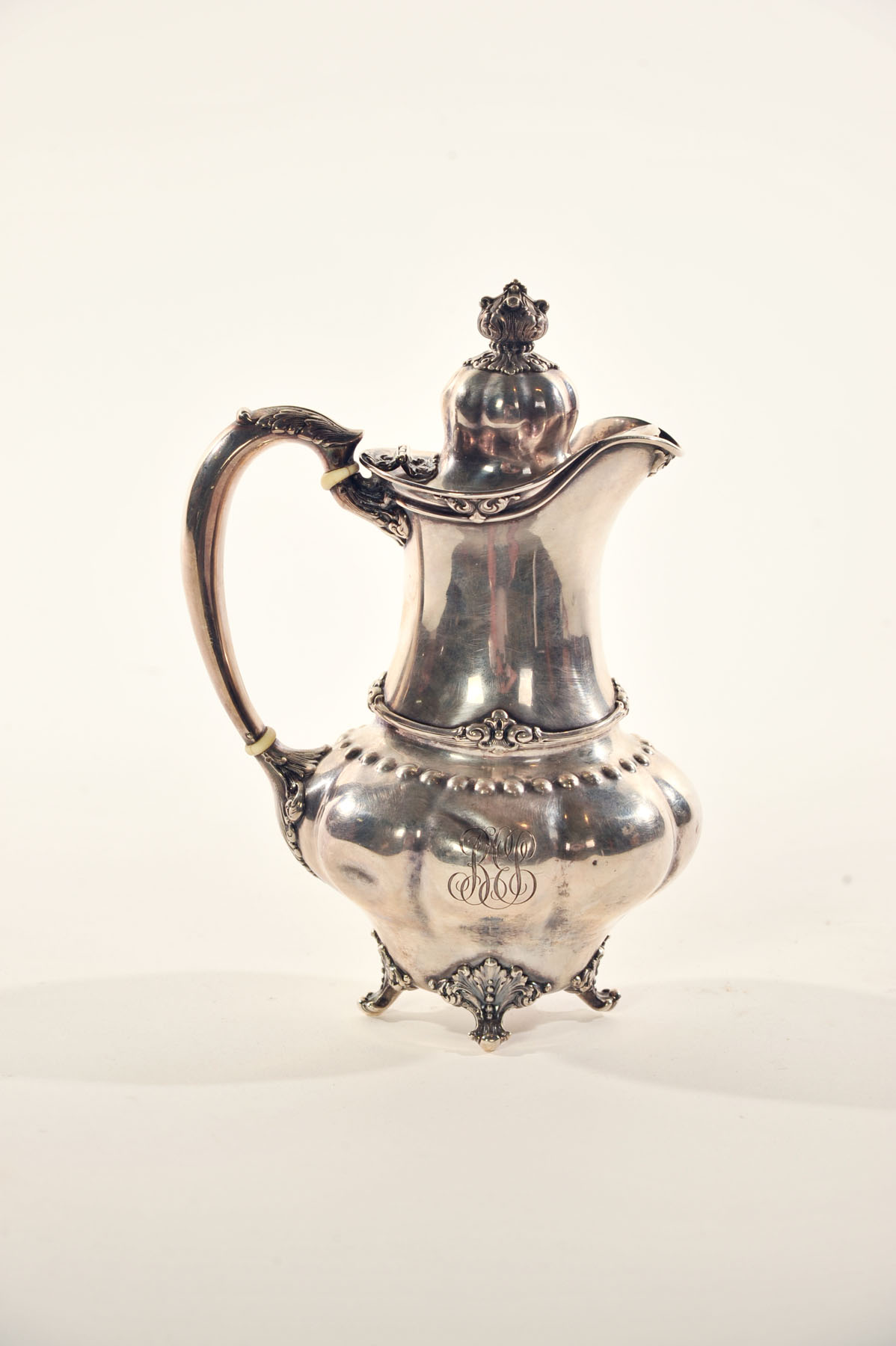 Appraisal: TIFFANY CO STERLING TEAPOT New York early th century Monogrammed