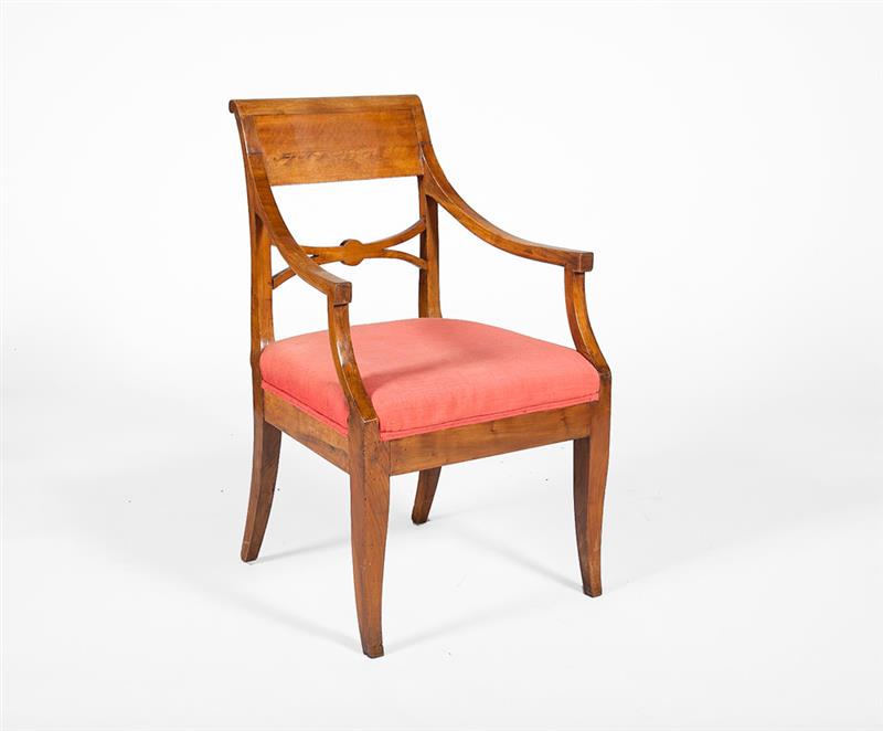 Appraisal: Biedermeier Style Fruitwood Armchair x x in Estimate -