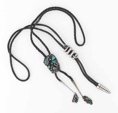 Appraisal: Two Interesting Sterling Silver Bolo Ties Including a bolo tie