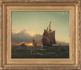 Appraisal: James Gale Tyler Connecticut New York - Sunset Seascape James