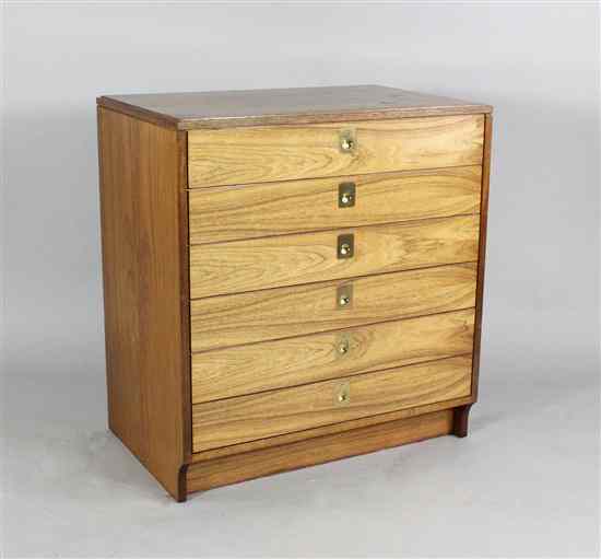 Appraisal: An Archie Shine rosewood chest of six long drawers ft