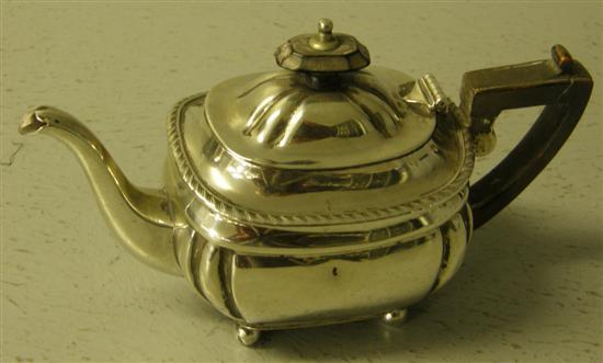 Appraisal: Edwardian batchelor's silver teapot with gadrooned decoration marks rubbed Chester