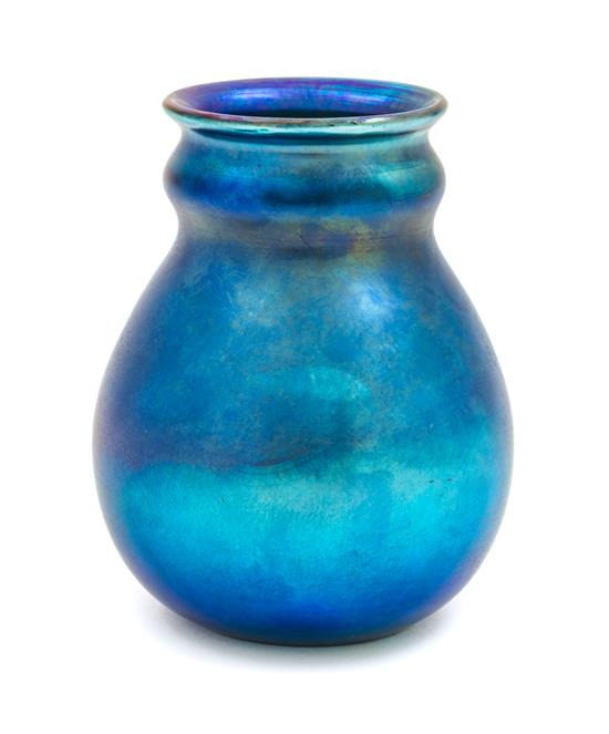 Appraisal: Sale Lot A Tiffany Studios Blue Favrile Glass Vase of