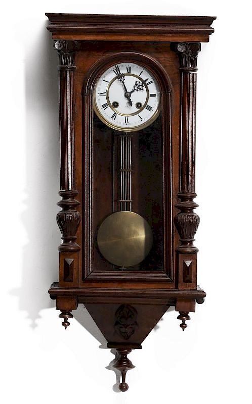 Appraisal: A GUSTAV BECKER WALL HANGING REGULATOR The walnut case with