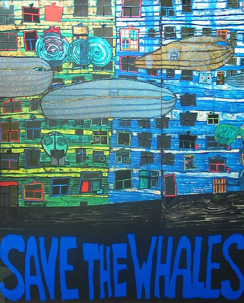 Appraisal: Friedensreich Hundertwasser Austrian - Save the Whales K variant Color