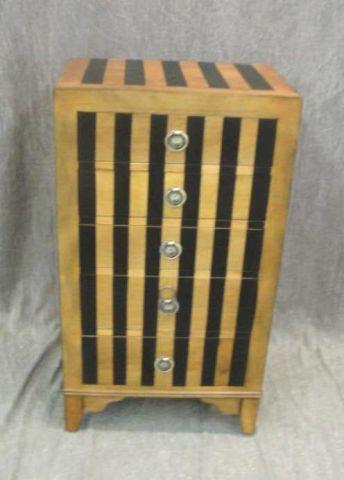 Appraisal: Decorative Drawer Striped Chest From a Long Island location Dimensions