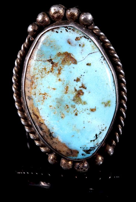 Appraisal: Navajo Sterling Cripple Creek Turquoise Ring For bidding in this