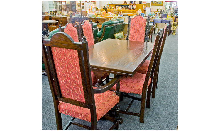 Appraisal: Oak Extending Dining Table And Six Chairs