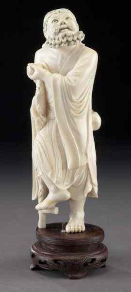 Appraisal: Chinese Qing carved ivory immortal International buyers should note that