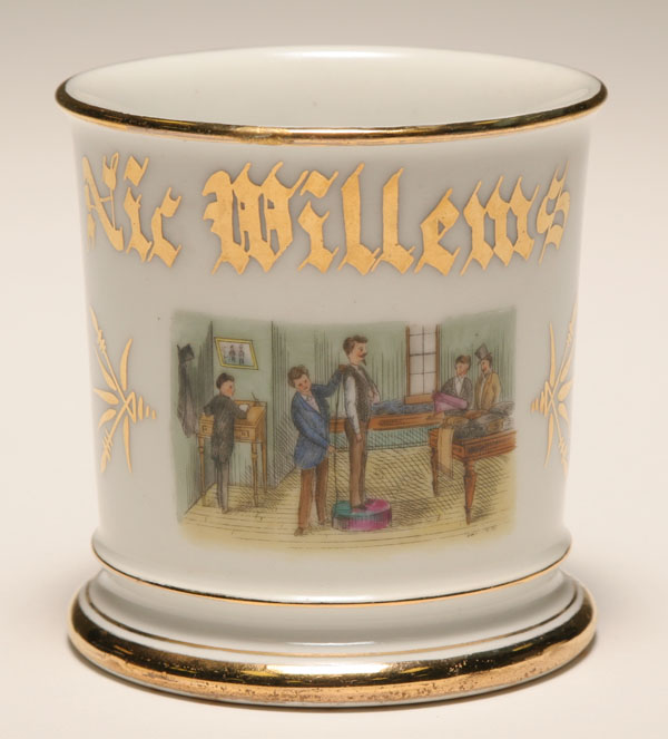 Appraisal: Occupational shaving mug Tailor Gilt trim Knecht Chicago Good condition