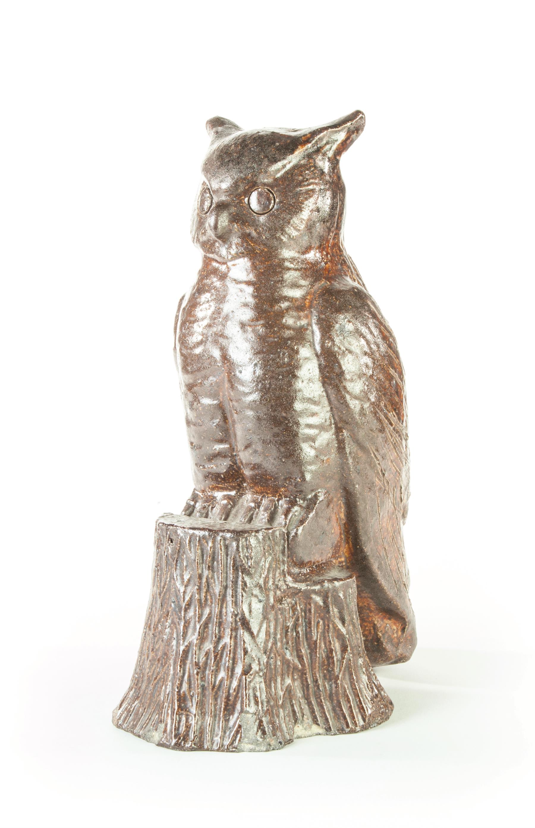 Appraisal: OHIO SEWERTILE OWL Mid th century Large owl on tree