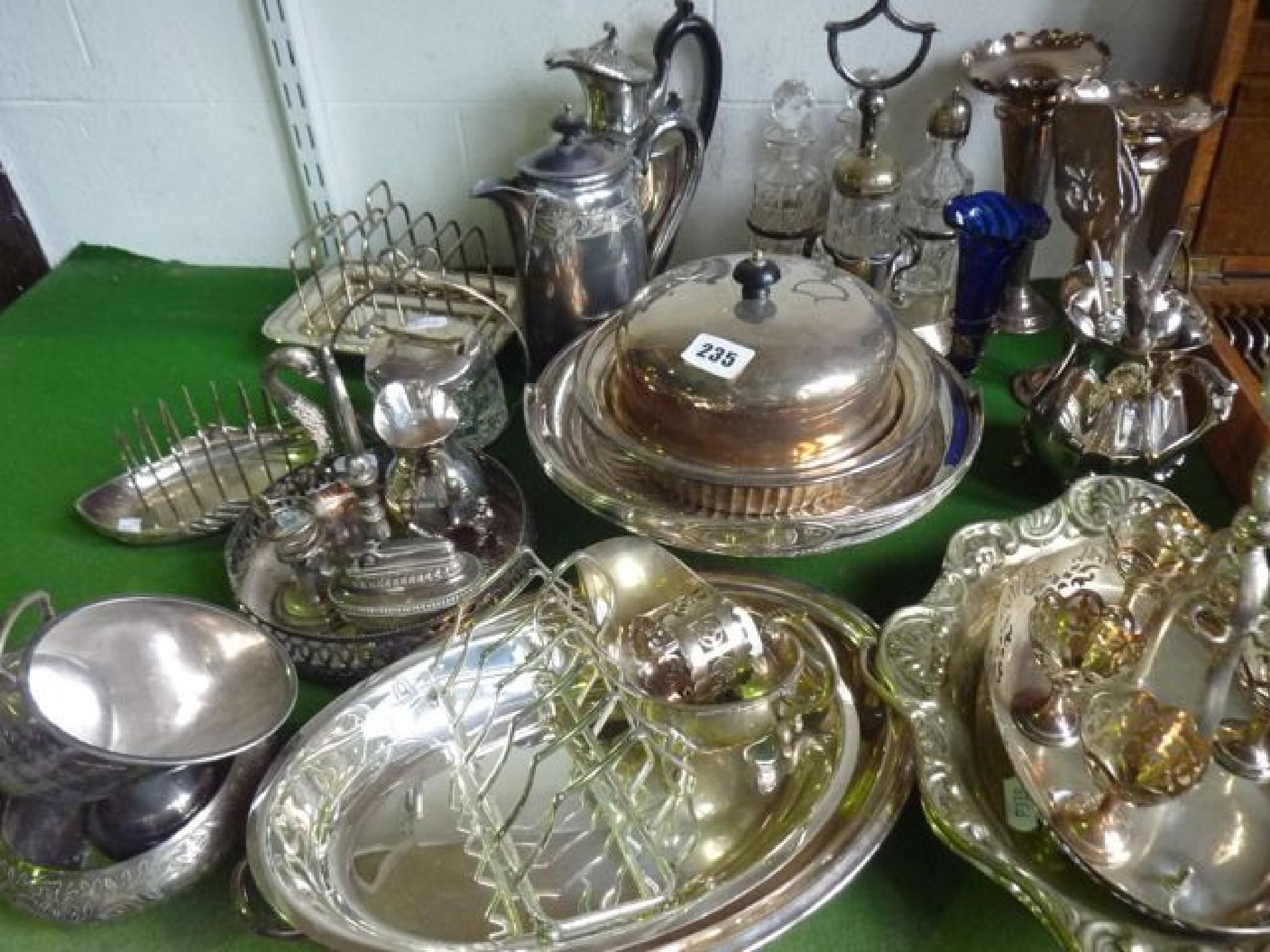 Appraisal: A large quantity of plated wares including a muffin dish