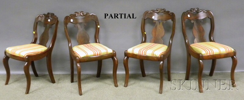 Appraisal: Set of Eight Empire Mahogany and Mahogany Veneer Dining Chairs