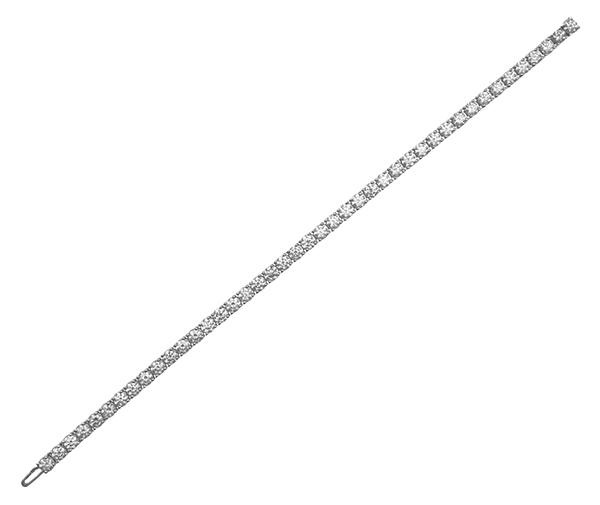 Appraisal: A DIAMOND LINE BRACELET Comprising forty three round brilliant cut