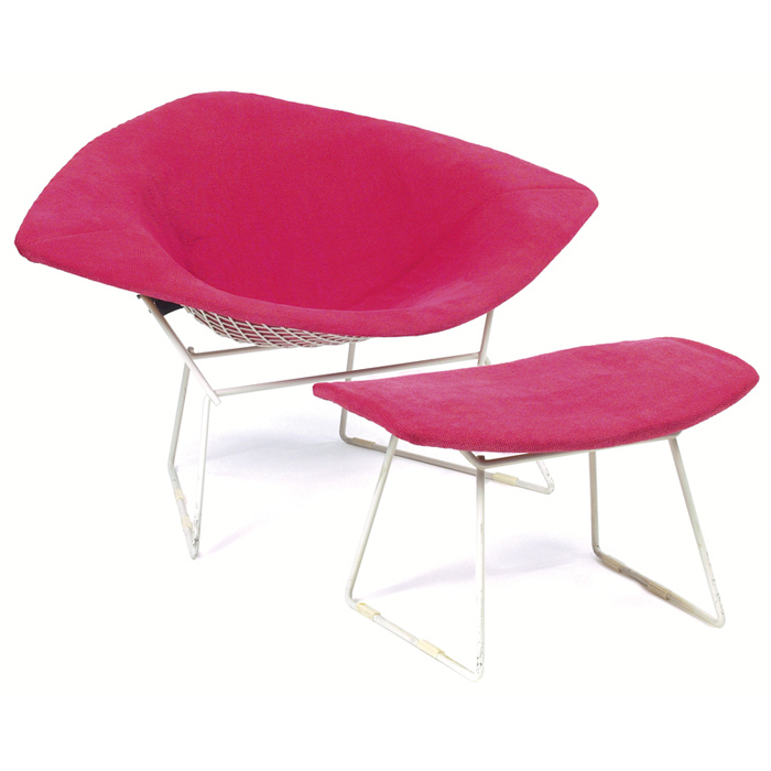 Appraisal: Harry Bertoia Wide Diamond chair and ottoman by Knoll Associates