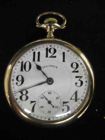 Appraisal: Illinois Railroad Pocketwatch jewels Abe Lincoln model gold-filled size working