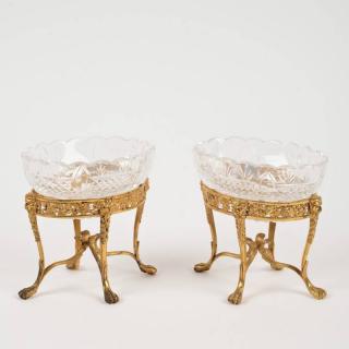 Appraisal: Nice Pair English silver and cut glass master salts London