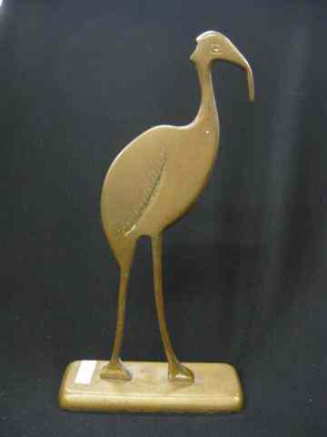 Appraisal: Brass Figural Doorstop of a Stork '' tall