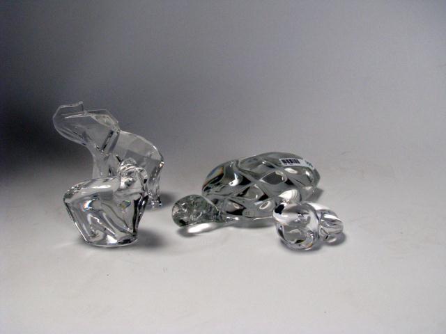 Appraisal: Group of four signed crystal animal figures including FM Donneby