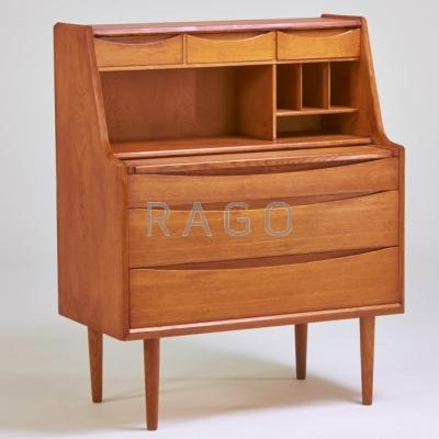 Appraisal: ARNE VODDER Secretary with flip-top vanity Denmark s Teak and