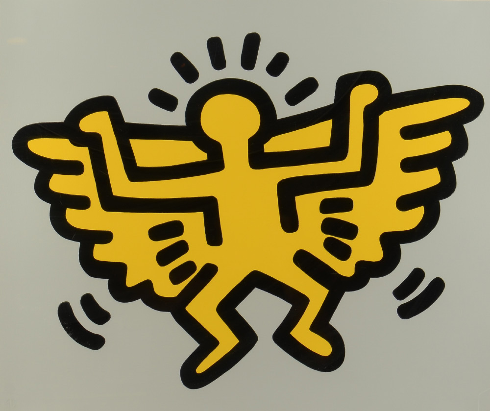 Appraisal: HARING Keith American - ''Angel'' Screenprint '' x '' Icon