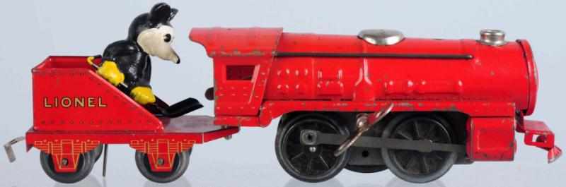 Appraisal: Tin Lionel O-Gauge Mickey Mouse Engine Tender American Engine is