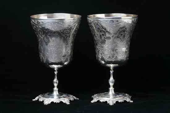 Appraisal: PAIR OTTOMAN SILVER STEM CUPS Tugra and silver marks of