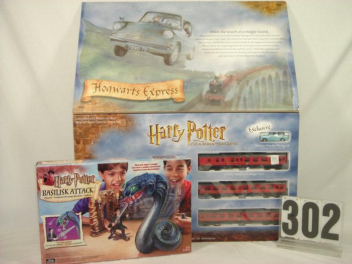 Appraisal: Harry Potter Bachmann Hogwarts Express Train Balilisk Attack Both mint