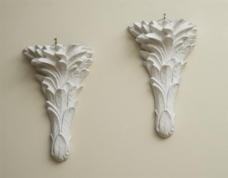 Appraisal: PAIR OF PAINTED PLASTER SCONCES STYLE OF SERGE ROCHE x