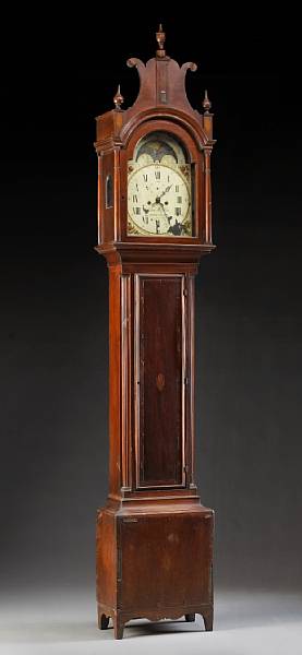 Appraisal: A Federal mahogany inlaid tall case clock the dial inscribed