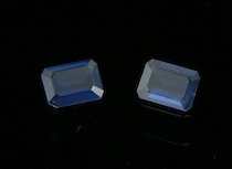 Appraisal: A Matched Pair of Blue Sapphires A well matched pair