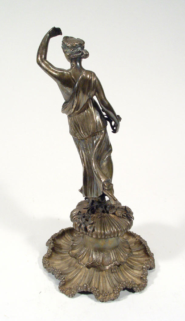 Appraisal: Victorian silver plated centre piece modelled as a woman in