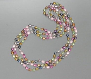 Appraisal: A Long Strand of Multicolor Freshwater Cultured Pearls A long