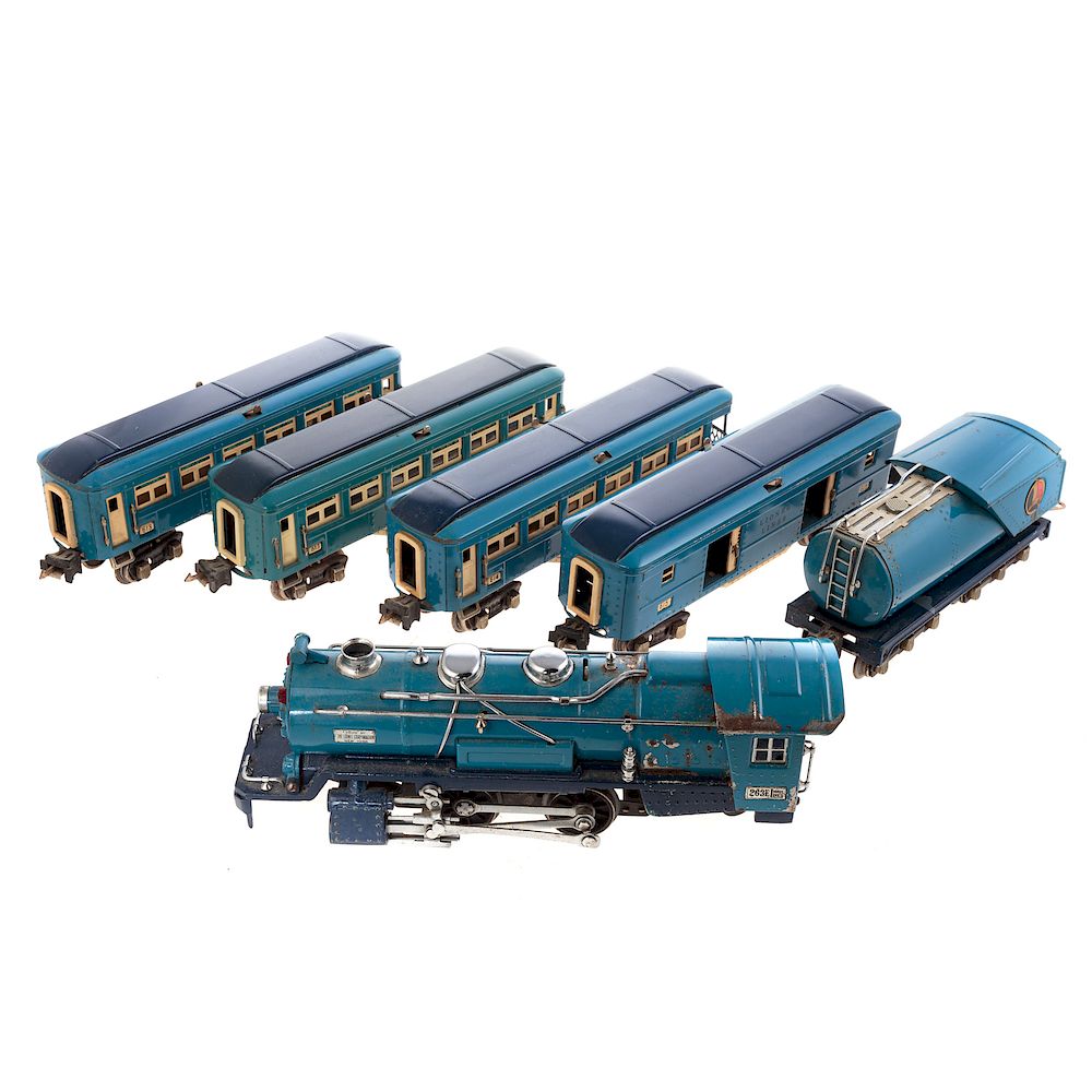 Appraisal: Lionel E Blue Comet Six- Piece Set Comprising steam loco