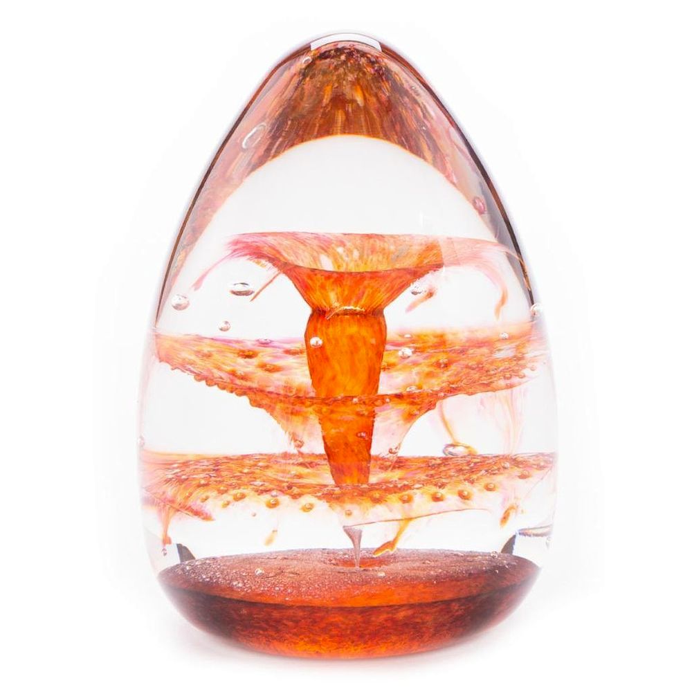 Appraisal: A large Selkirkglass paperweight An impressive amber colored Scottish Selkirkglass