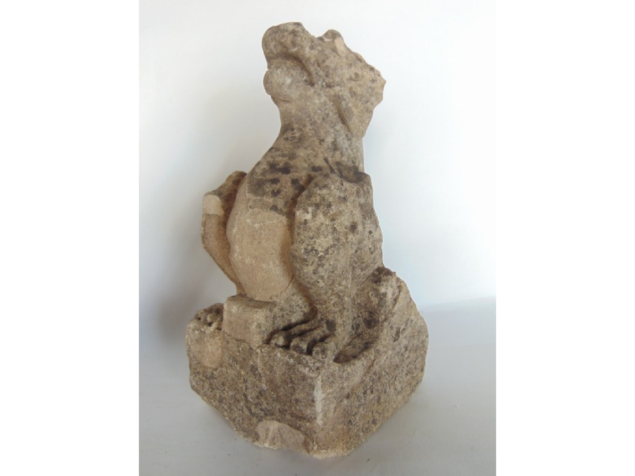 Appraisal: A small antique possibly Medieval carved limestone figure in the