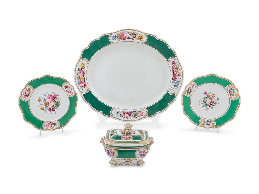 Appraisal: A Chamberlain's Worcester Painted and Parcel Gilt Porcelain Dinner Service