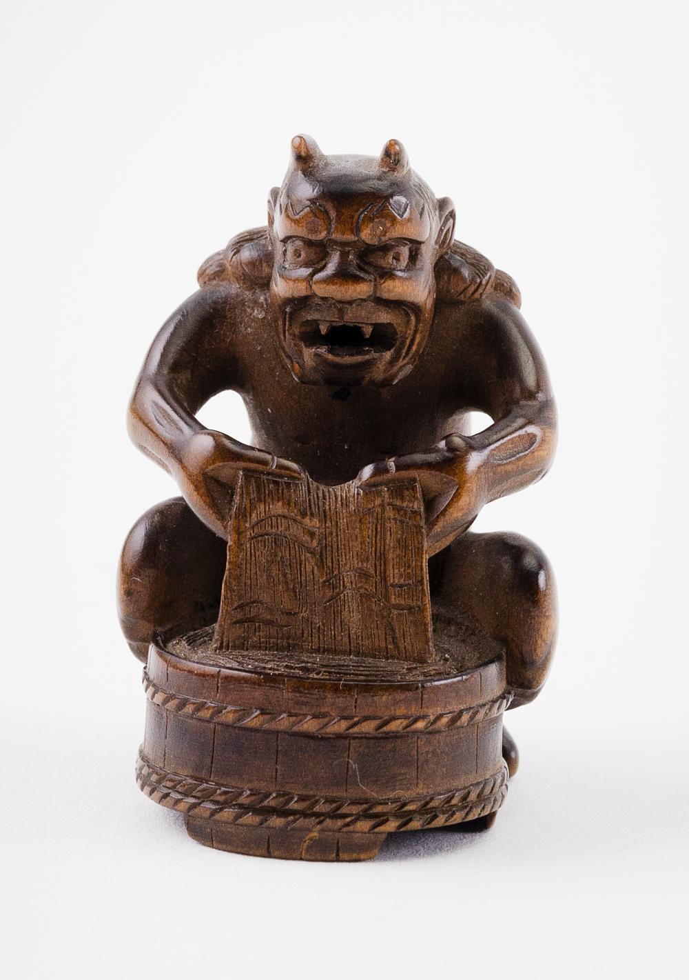 Appraisal: JAPANESE WOOD NETSUKE MEIJI PERIOD HEIGHT JAPANESE WOOD NETSUKE Meiji