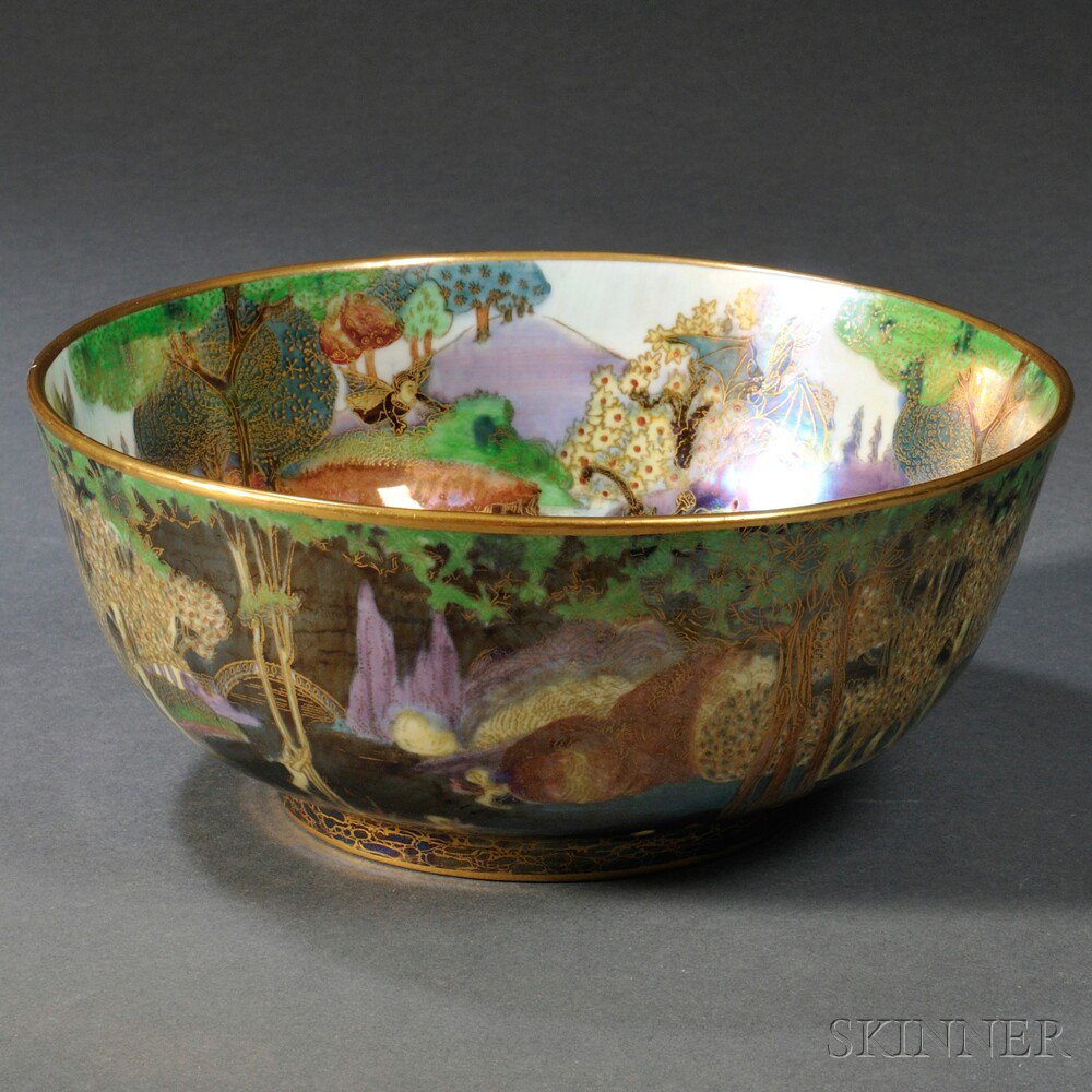 Appraisal: Wedgwood Fairyland Lustre Woodland Bridge Imperial Bowl England c pattern