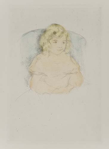 Appraisal: MARY CASSATT Sara Smiling Color drypoint circa x mm x