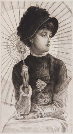 Appraisal: JAMES JACQUES TISSOT L' t Etching and drypoint on antique