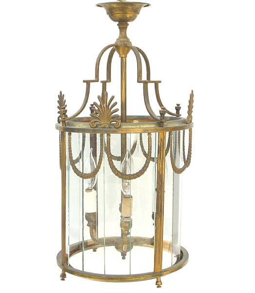 Appraisal: A George III style gilt metal circular hall lantern height