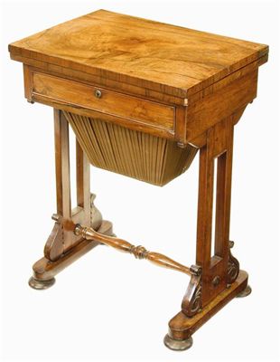 Appraisal: An early Victorian rosewood games work table the hinged and