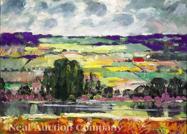 Appraisal: Leon A Makielski American - Cloudy Day Giverny c oil